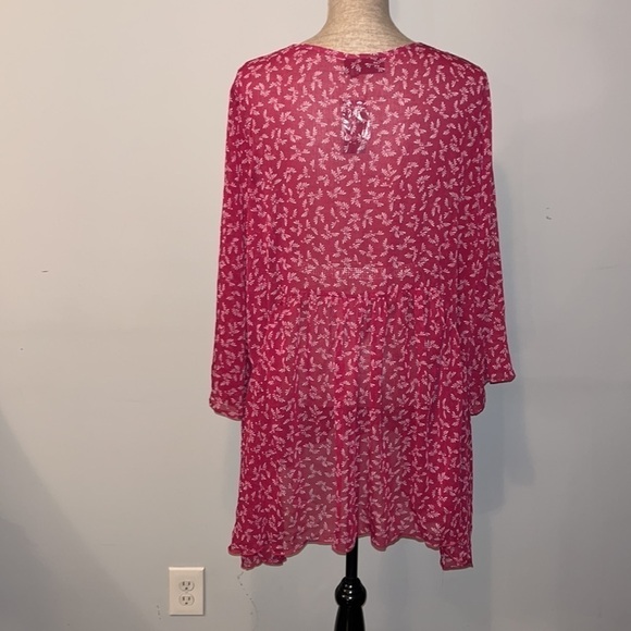 NWT lane Bryant 18/20
Lightweight See Through
Floral Top pink w/ white flowers - Picture 5 of 8